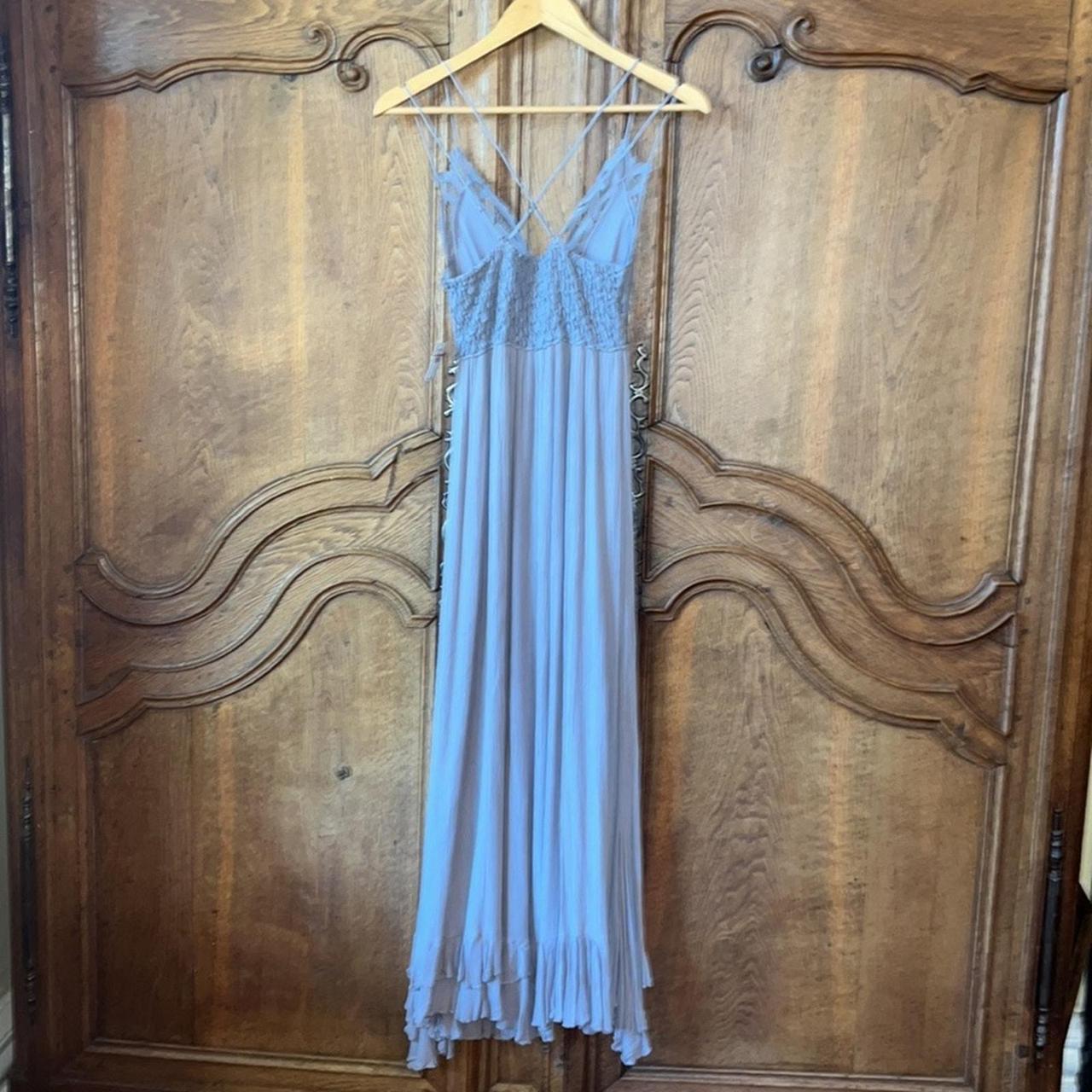 Free newest People Adella Maxi Slip Dress in Teal Jewel Blue