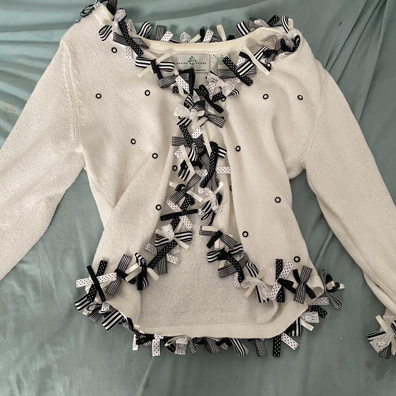 coquette cardigan with bows :3 does have an odor to... - Depop