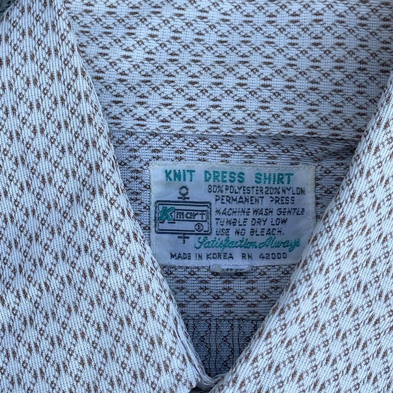 Vintage Kmart knit dress shirt. Polyester, nylon... Depop