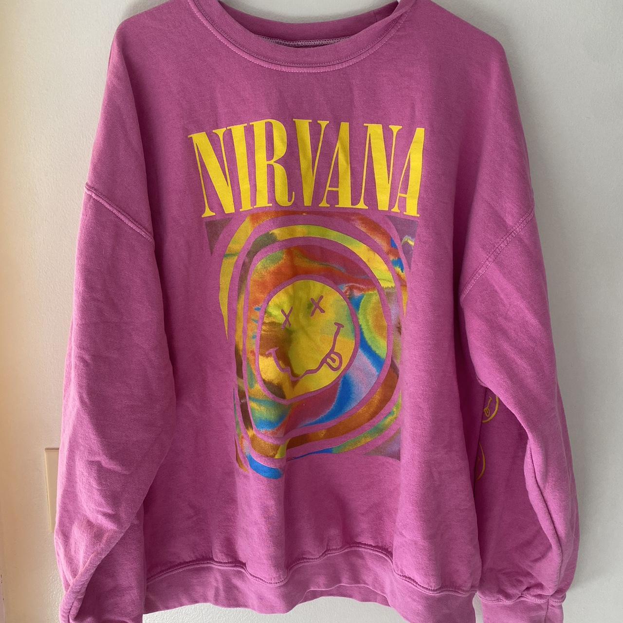 urban outfitters nirvana crewneck! size s/m but fits... - Depop