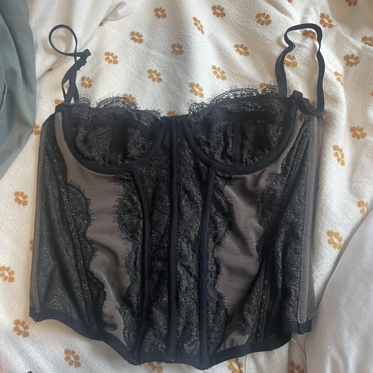 Urban outfitters black corset Size small, no... - Depop