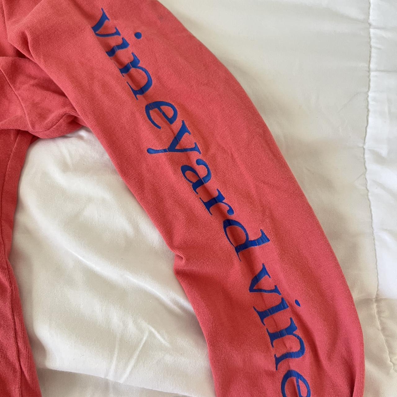 Vineyard Vines Men's Red and Orange Hoodie Depop