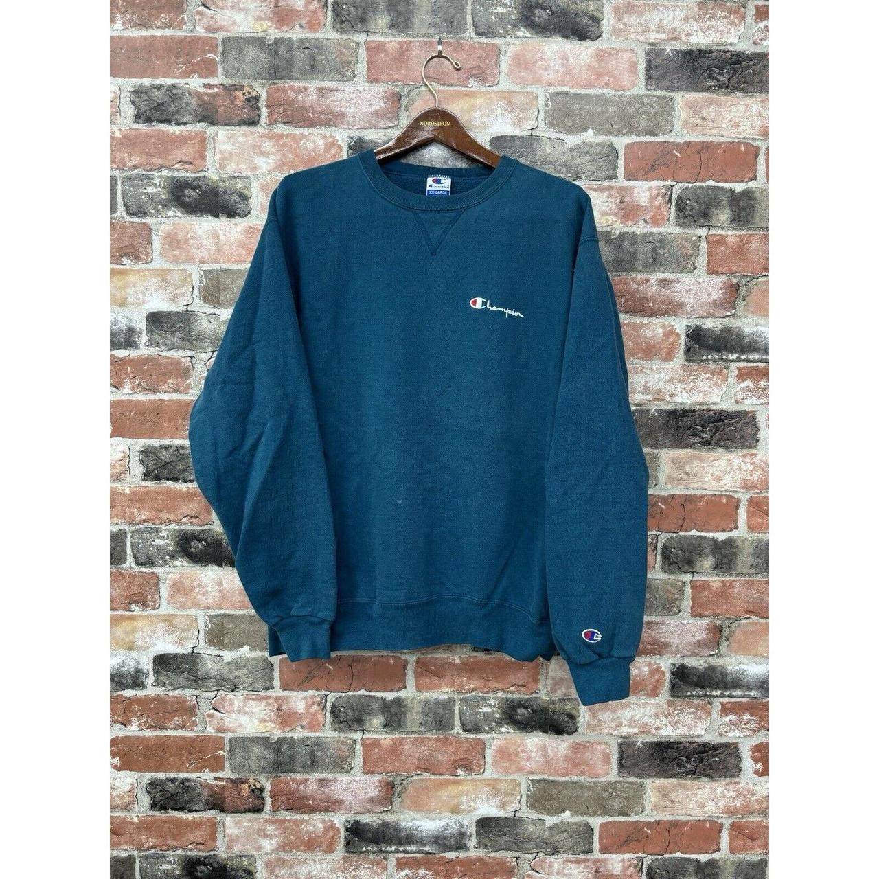 Vintage 90s Champion Crewneck Sweatshirt Aqua Green. Depop