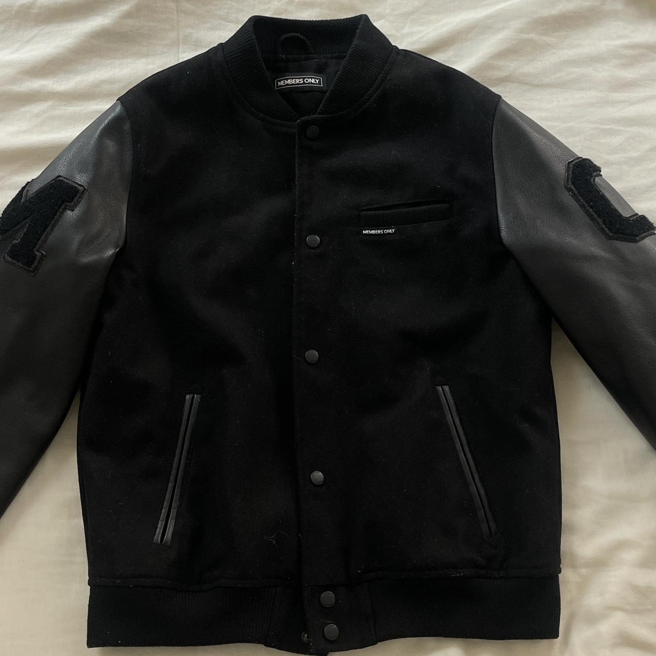 Members Only Varsity Leather Jacket - Depop
