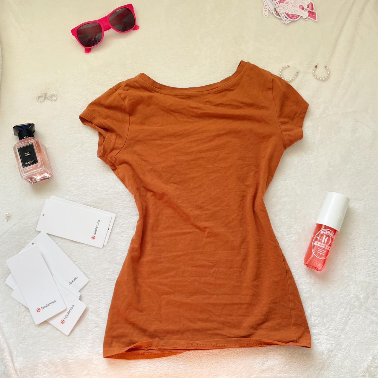 Aveto Women's Orange and Brown T-shirt (3)