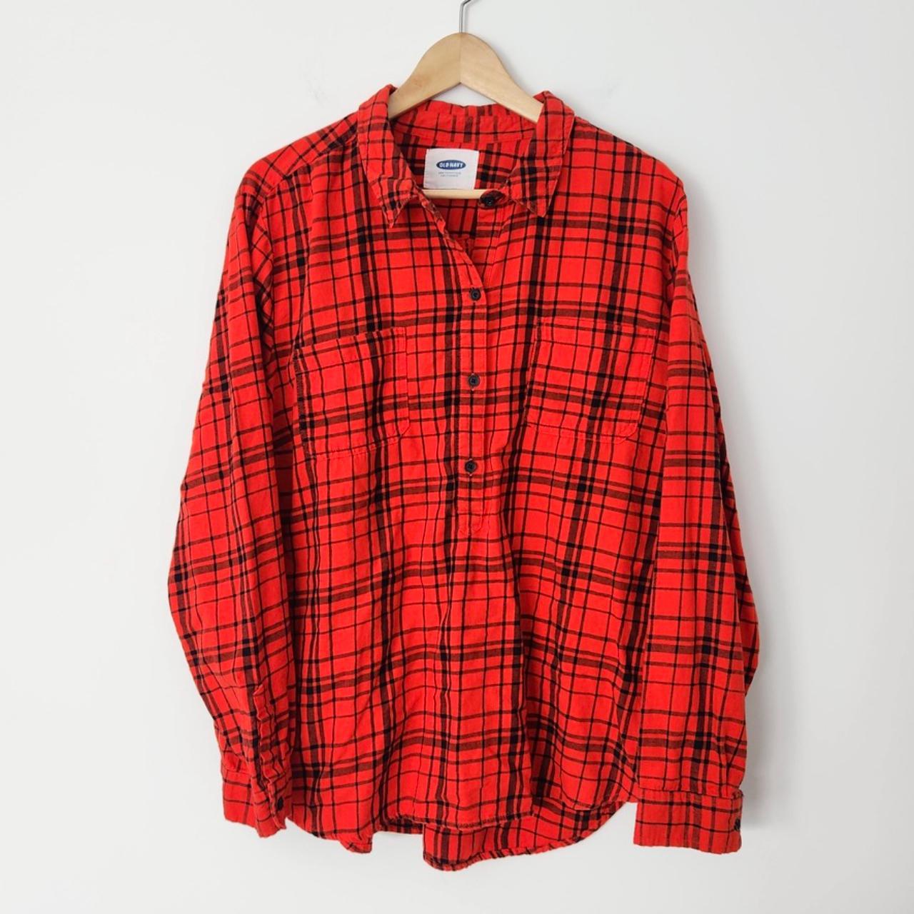 old-navy-plus-size-flannel-plaid-shirt-xxl-depop