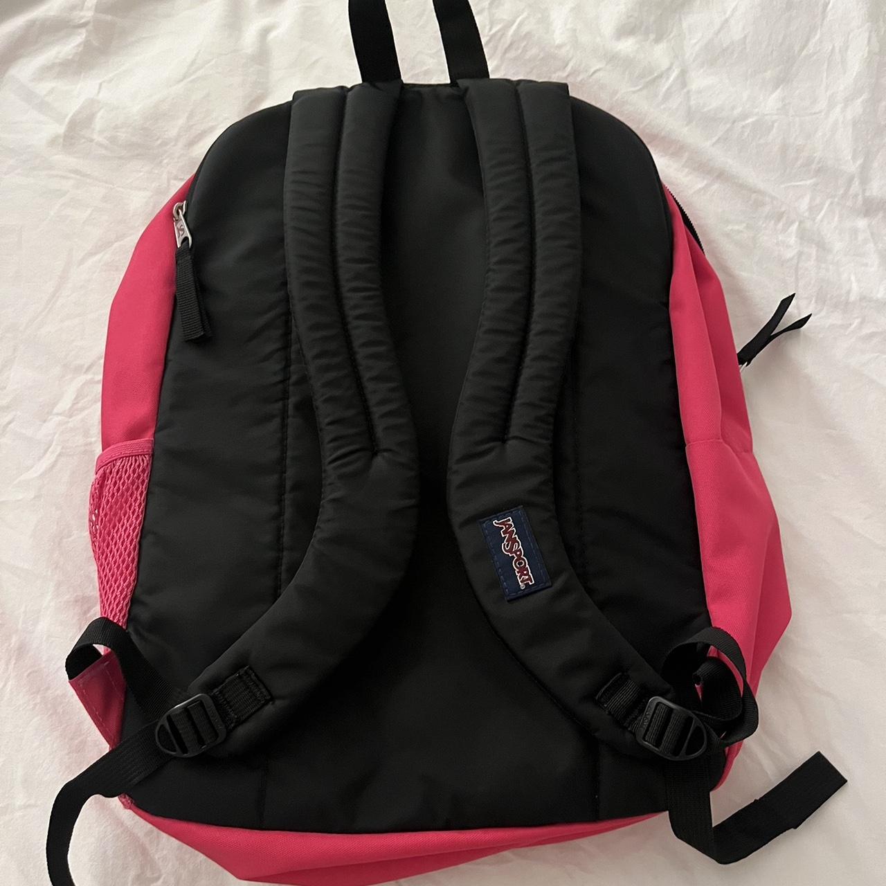 Hot pink jansport backpack with lots of pockets and... Depop