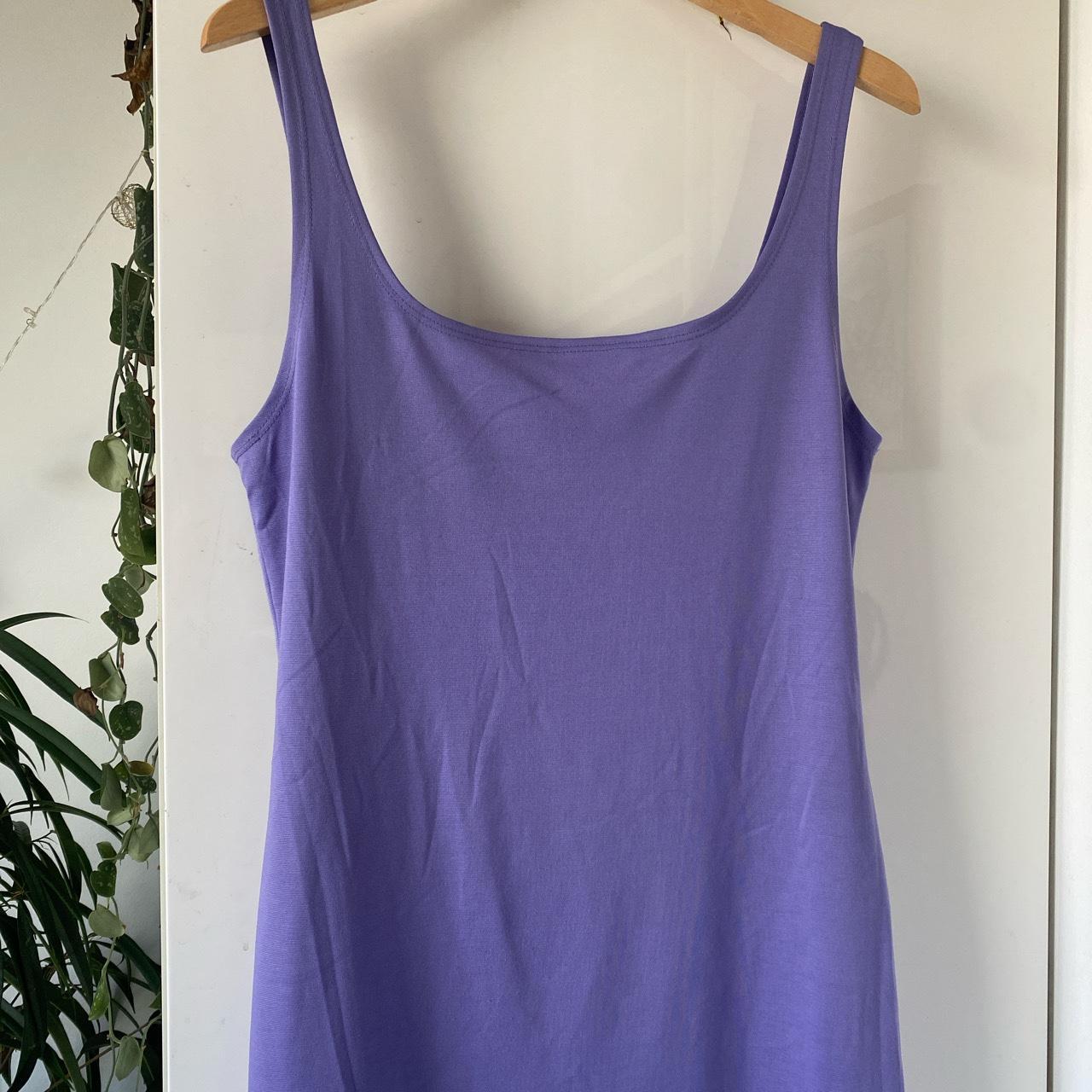 Purple bodycon dress, simple but flattering. From... Depop