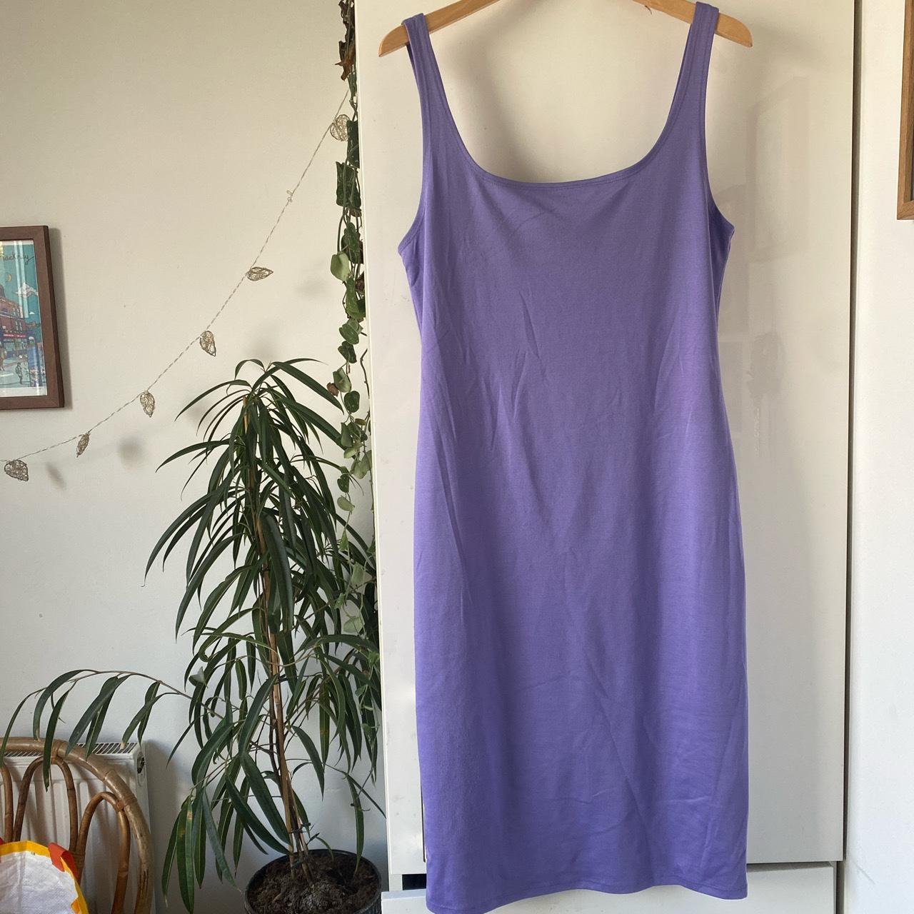Purple bodycon dress, simple but flattering. From... Depop