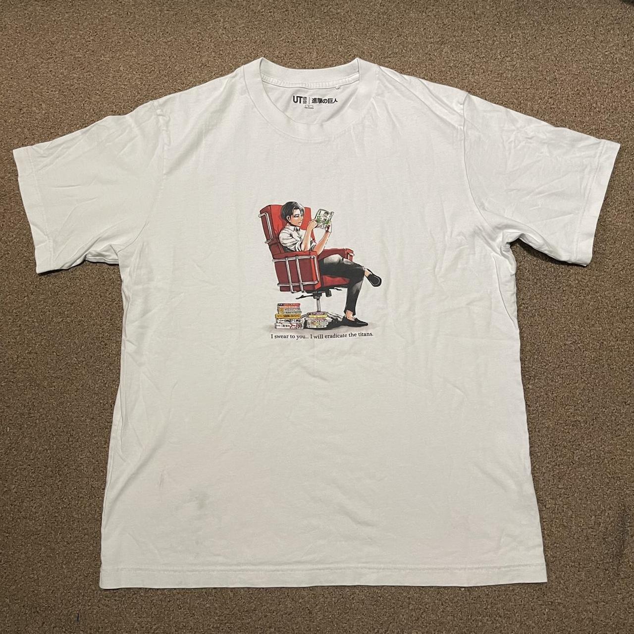 Uniqlo x Attack on Titans Levi Ackerman Shirt Size... - Depop