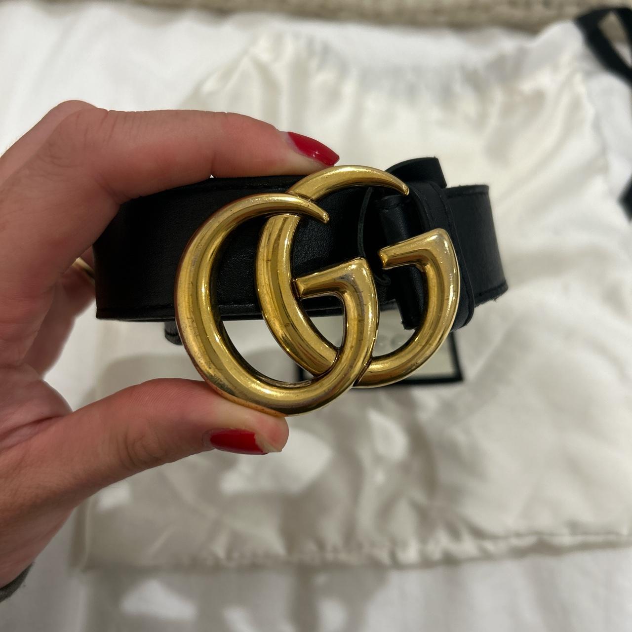 Black Gucci belt with original dust bag. Only worn a... - Depop