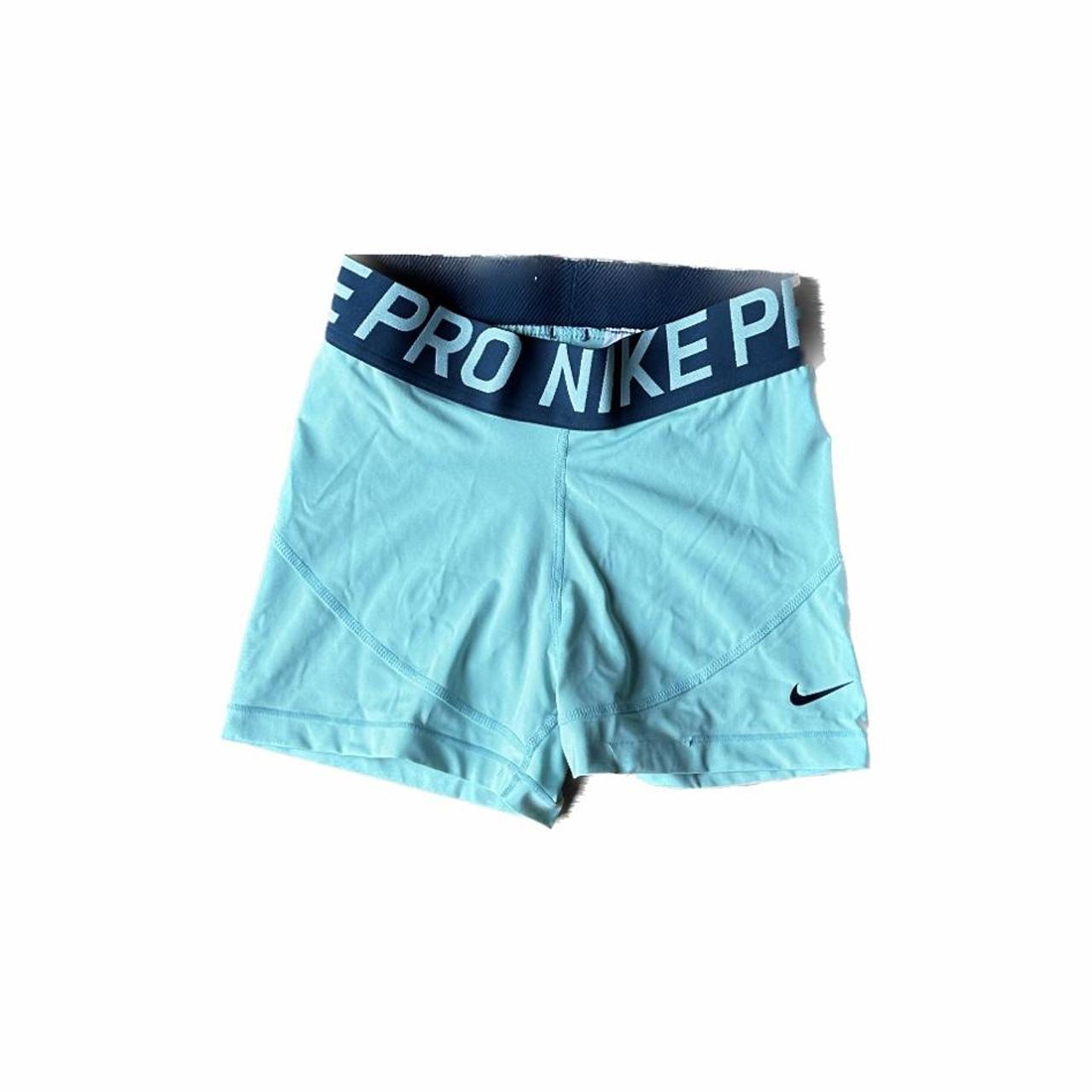 Teal Nike Pro Spandex Shorts - In great condition -... - Depop