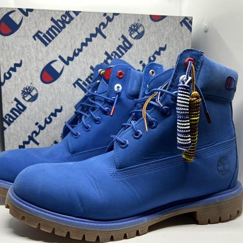 Timberland x champion 6 sales boots blue