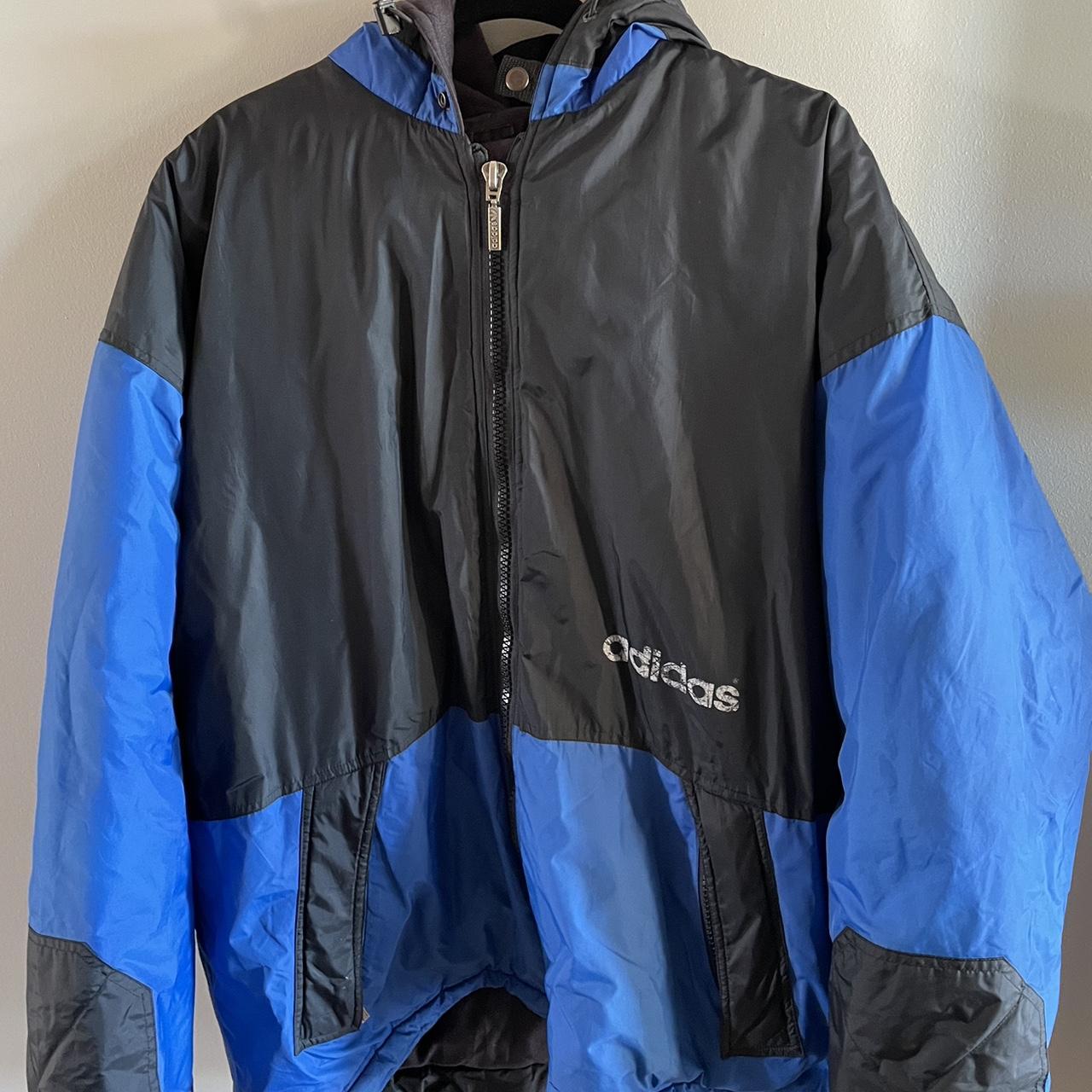 Adidas Men's Blue and Black Coat | Depop