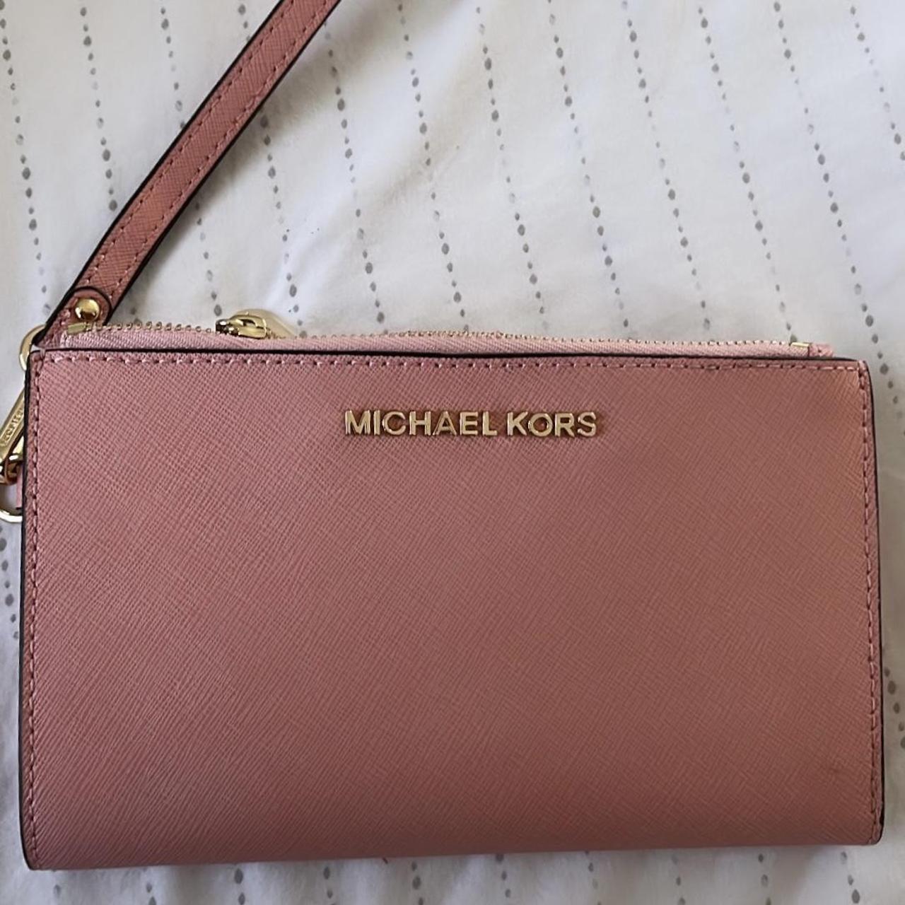 Michael Kors Women's Pink and Gold Wallet-purses | Depop