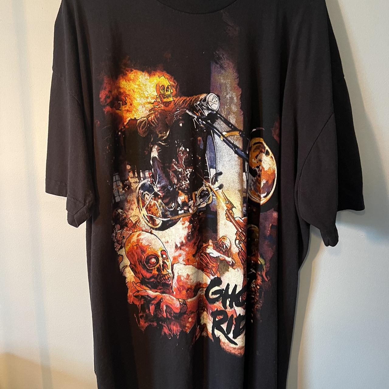 Vintage Marvel Mad Engine Ghost Rider Shirt Size Xl Depop