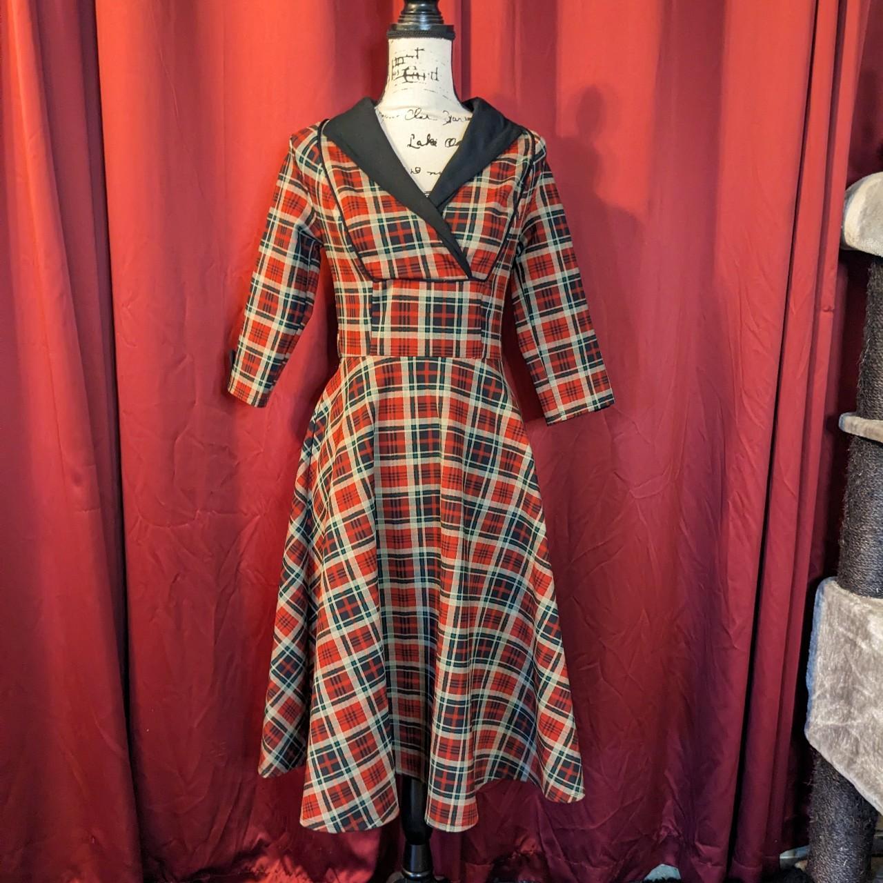 Unique vintage clearance plaid dress