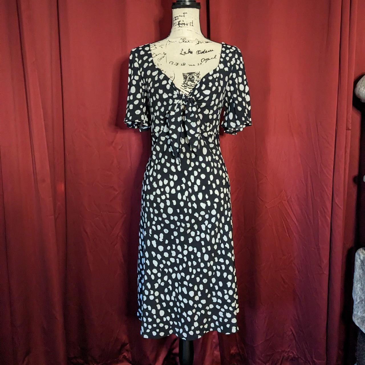 Loft black and 2025 white polka dot dress