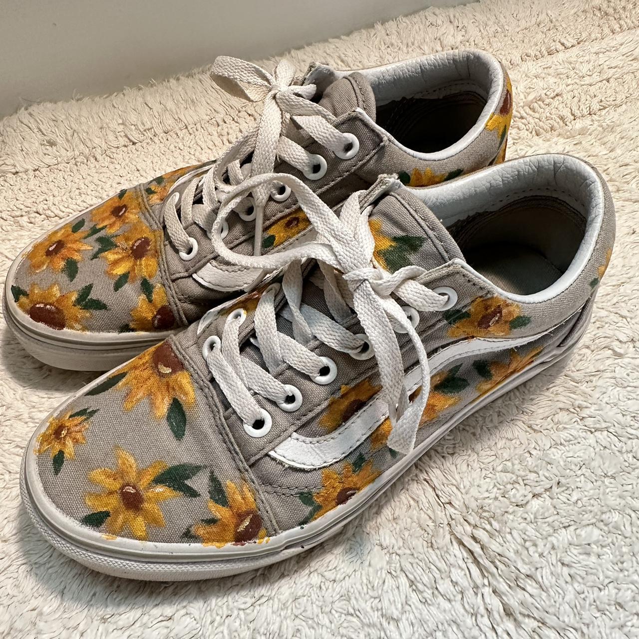 Hand painted sunflower store vans