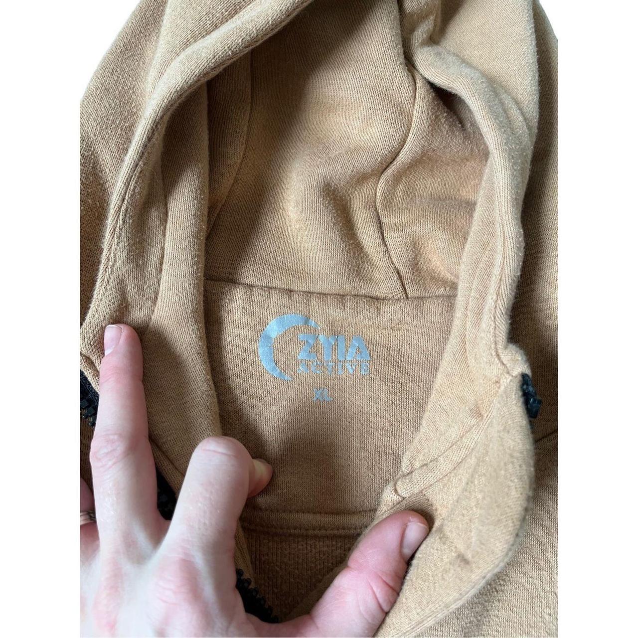 Zyia camel sales long hoodie sweatshirt