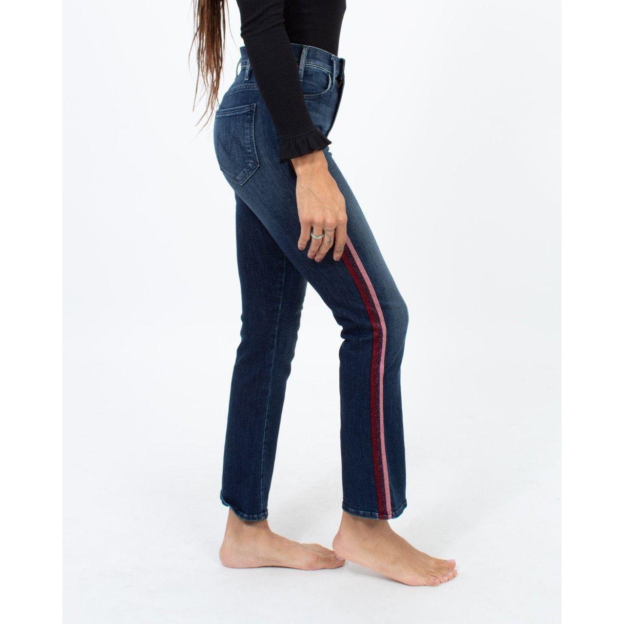 Mother Jeans 2024 High Waisted Looker Skinny Glitter Stripes