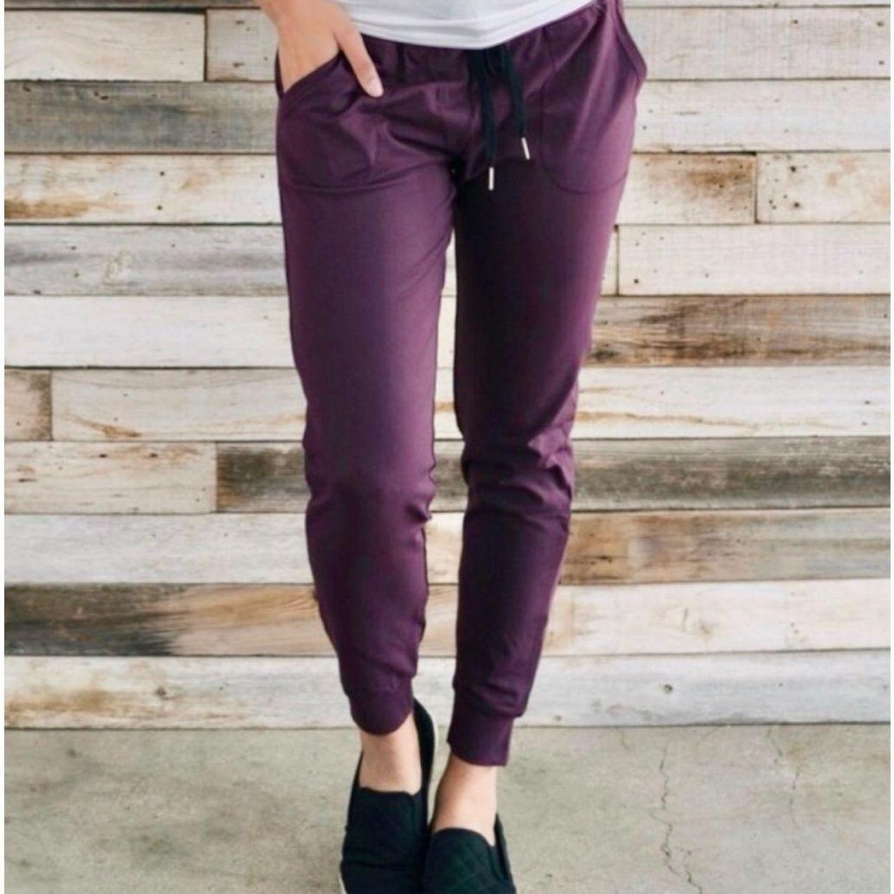 ZYIA Active Plum Purple Mid Rise Wide Waistband - Depop
