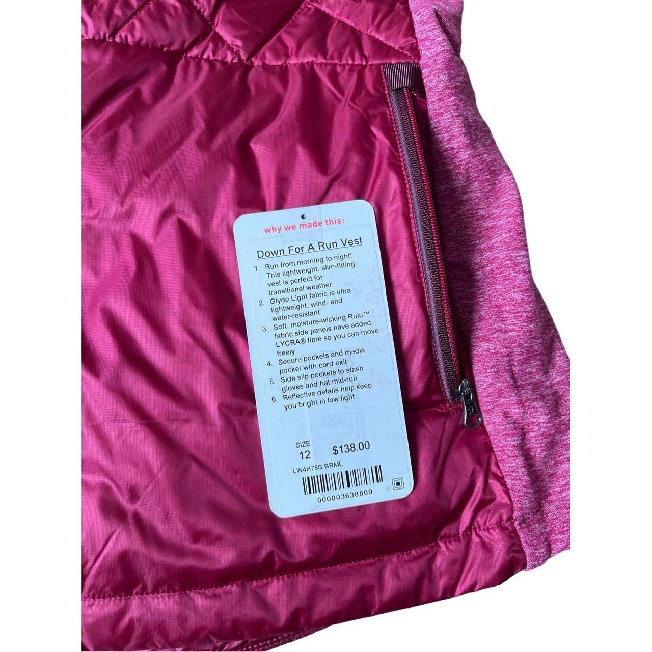 NWOT Lululemon Down for a Run Vest shops Plum Size 8