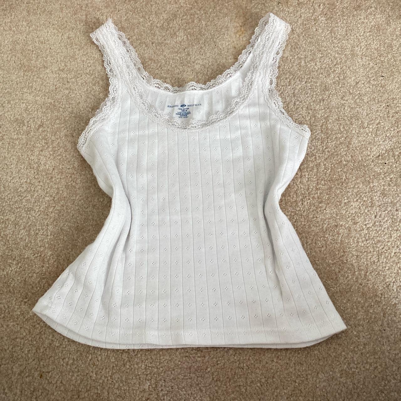 Brandy Melville Women's White Vest | Depop