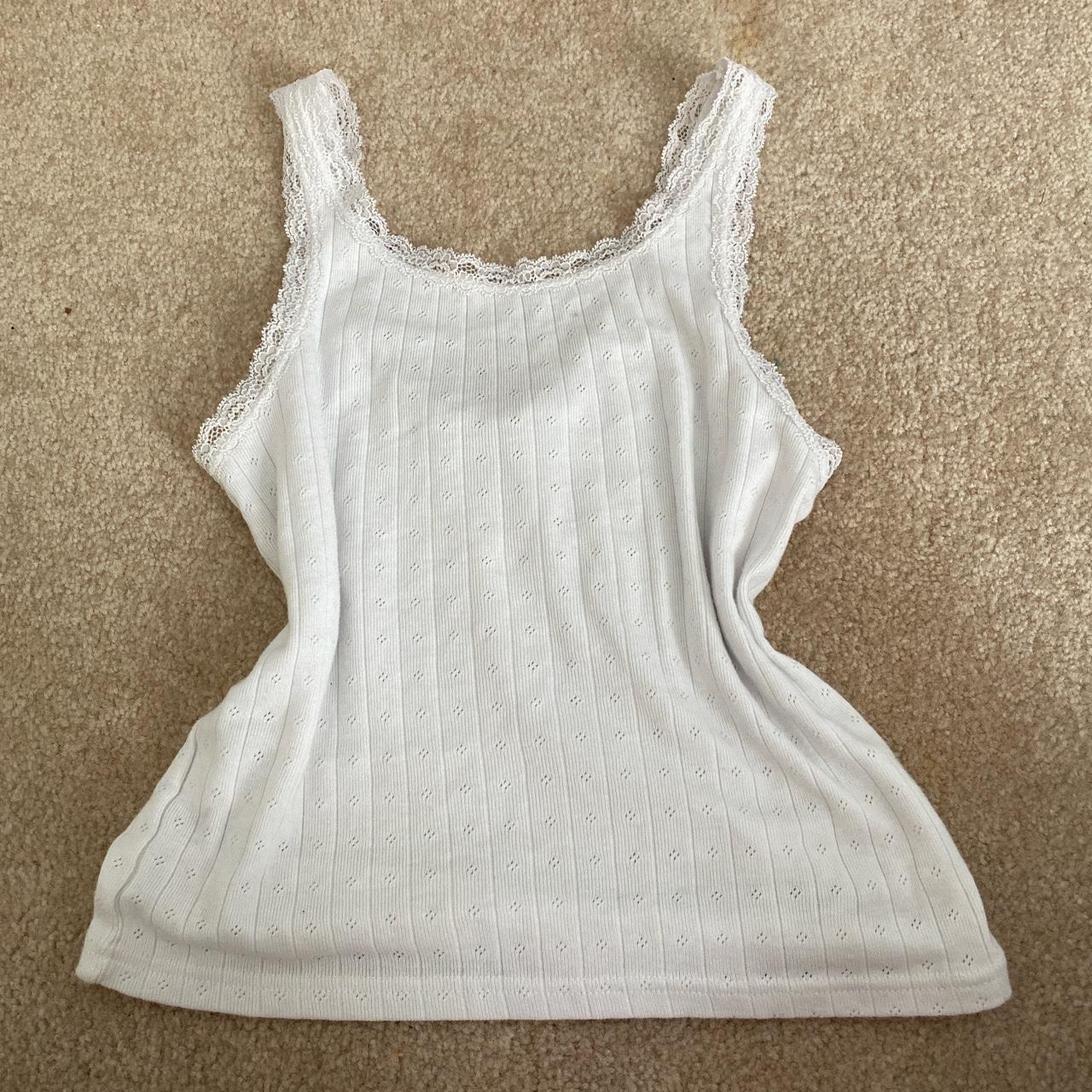 Brandy Melville Women's White Vest | Depop