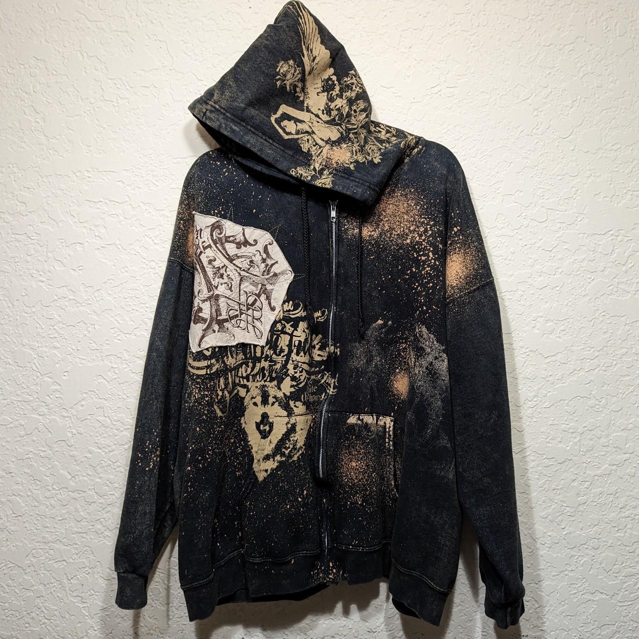 Vintage Y2K grunge Unique Rare AOP Zip Up Hoodie...