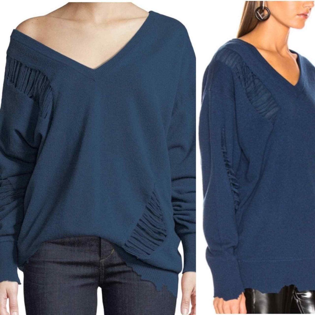 Helmut lang distressed hot sale v neck sweater