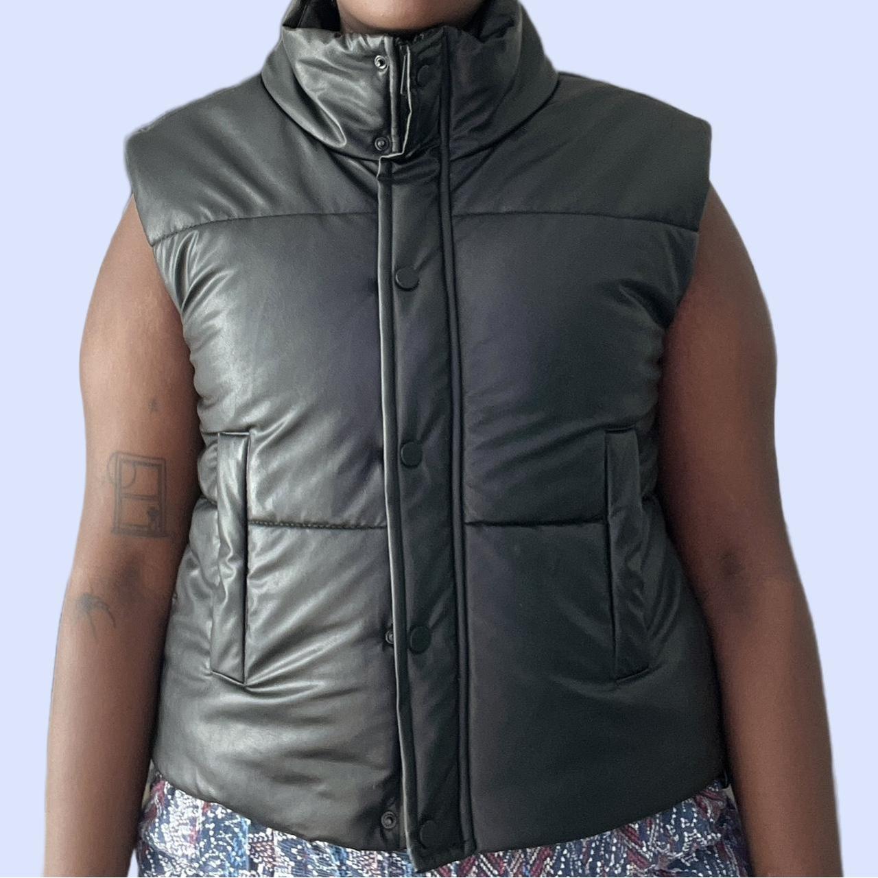 •Black Leather Puffer Vest •Brand LC WAIKIKI •Has... Depop