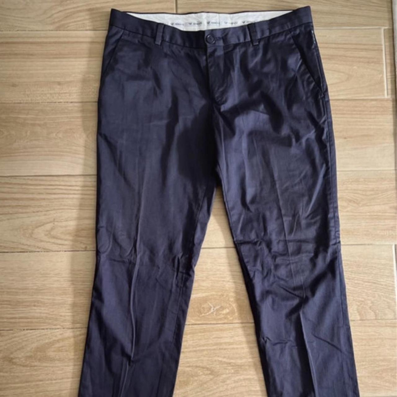 Armani Navy and Blue Trousers | Depop