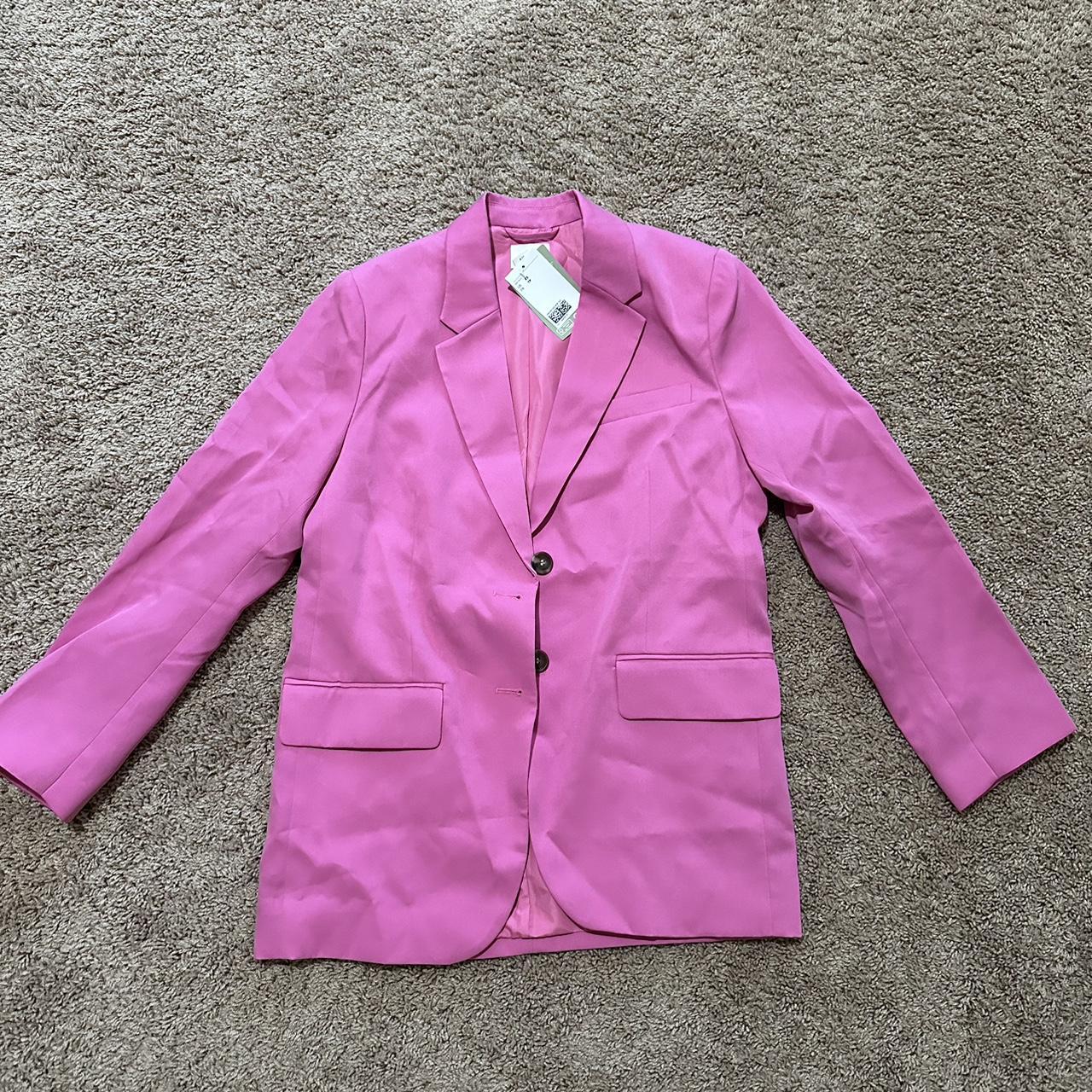 H&M Oversized Pink Blazer Size XS Brand new with tags - Depop