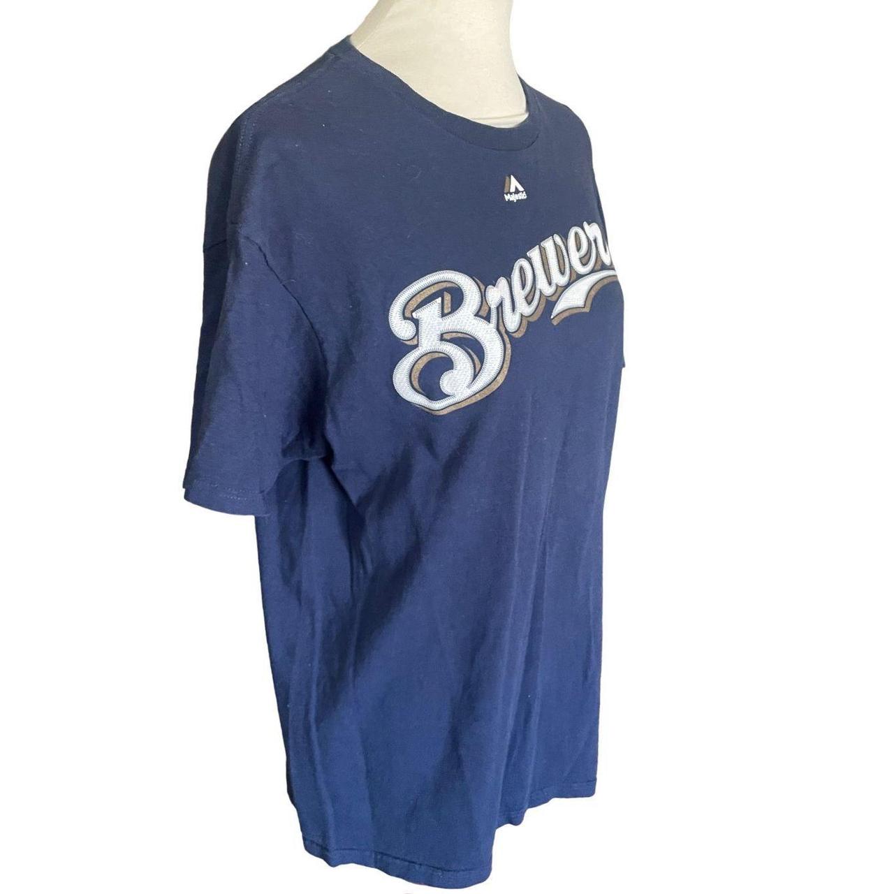 Majestic, Shirts, Majestic Jonathan Lucroy Milwaukee Brewers Jersey