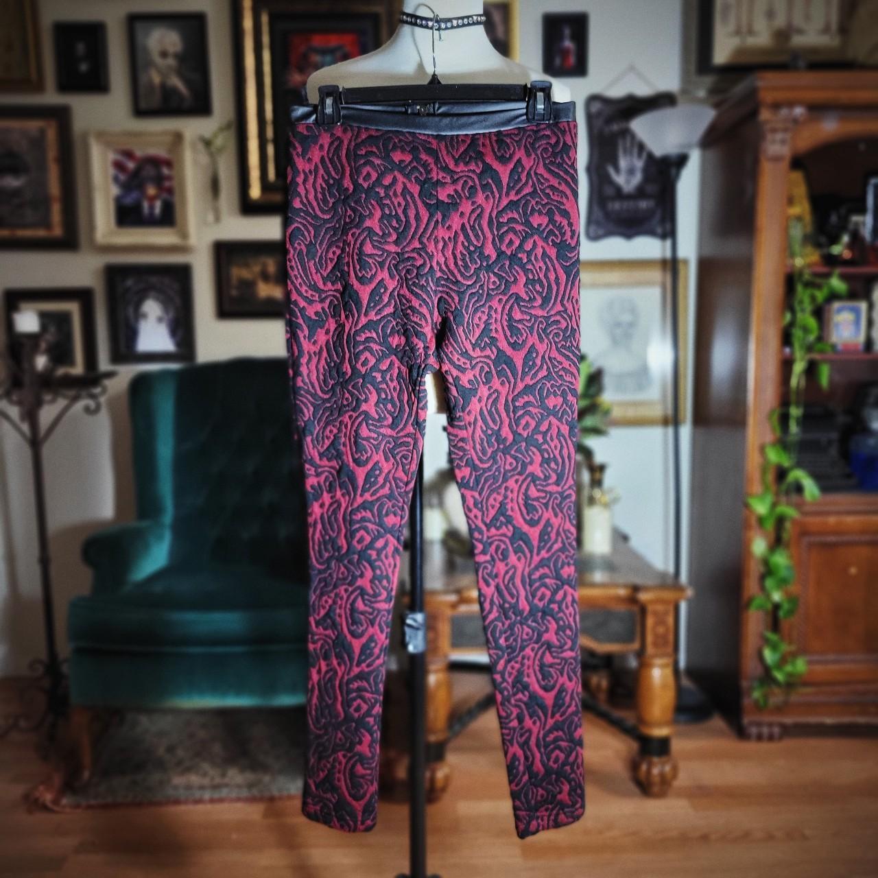 FOREVER 21 EXCLUSIVE RED & BLACK DAMASK PANTS, If