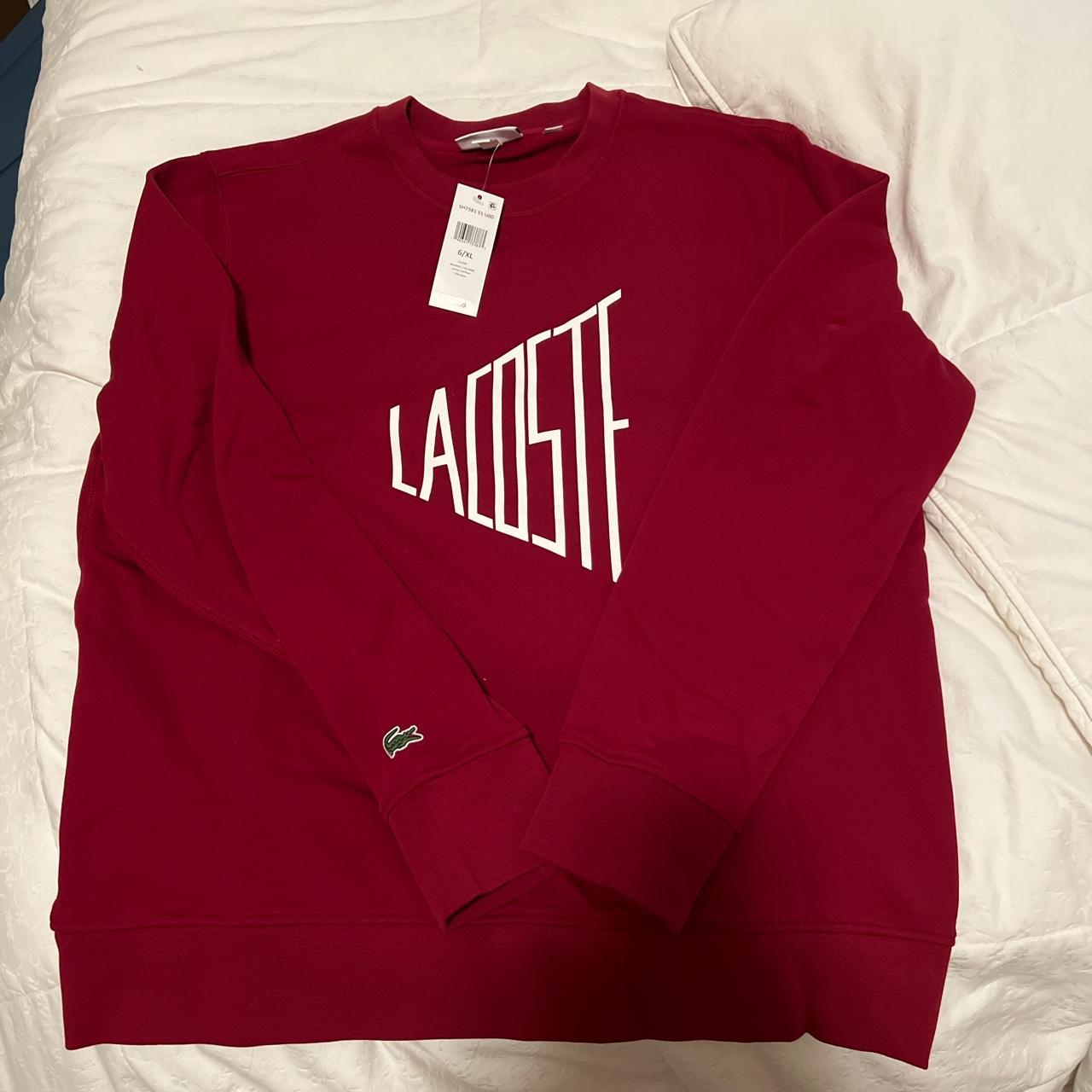 Lacoste burgundy online sweater