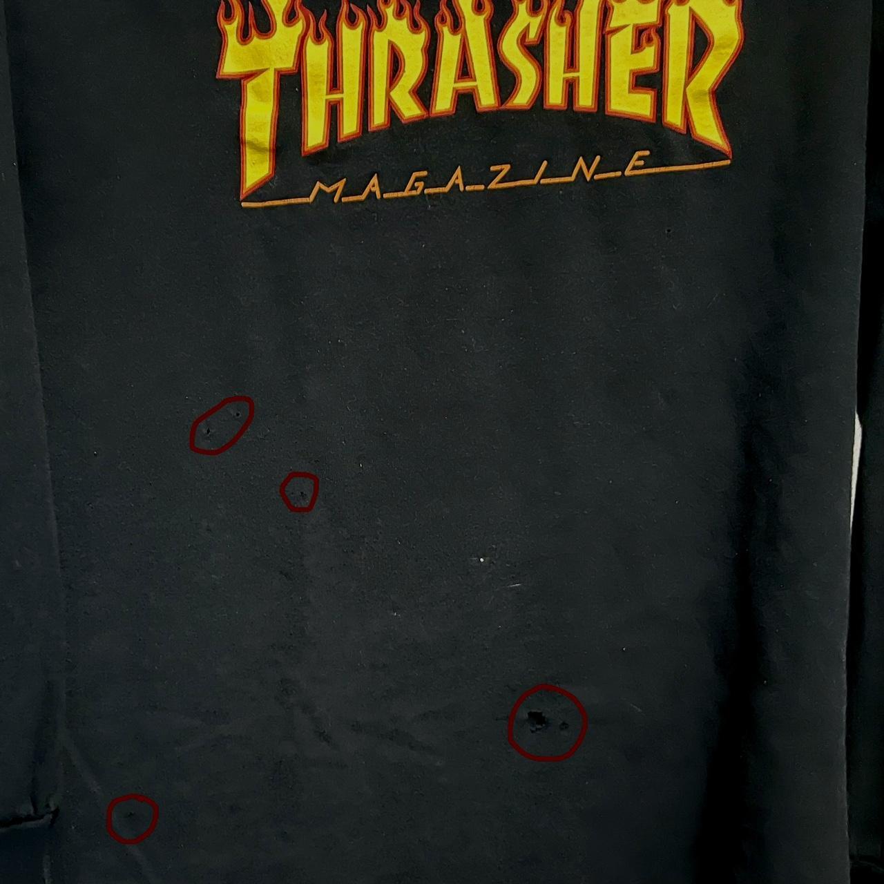 Long sleeve Thrasher shirt Damage in second pic Dm... - Depop