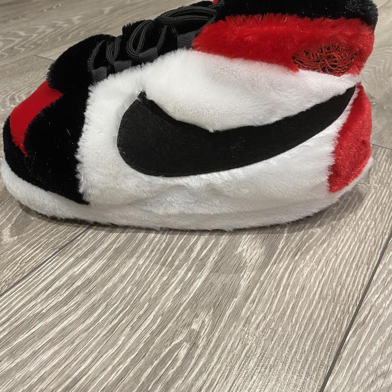 Red & Black Jordan Sneaker Slippers | One... - Depop