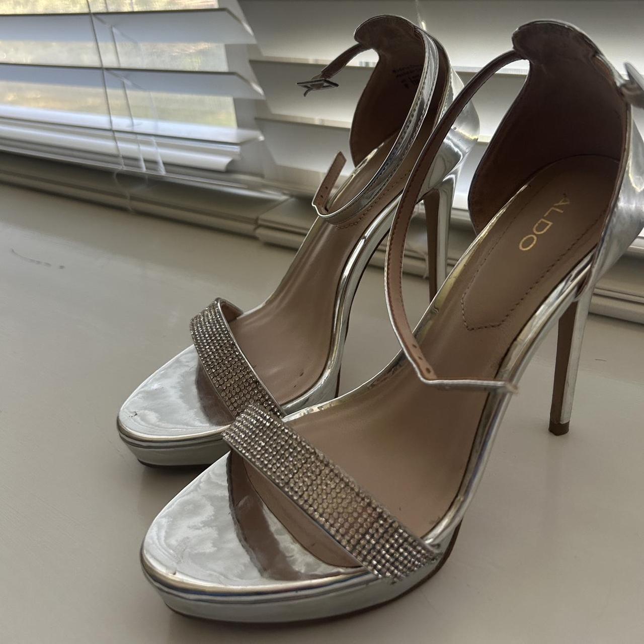 Aldo silver sandal sales heels