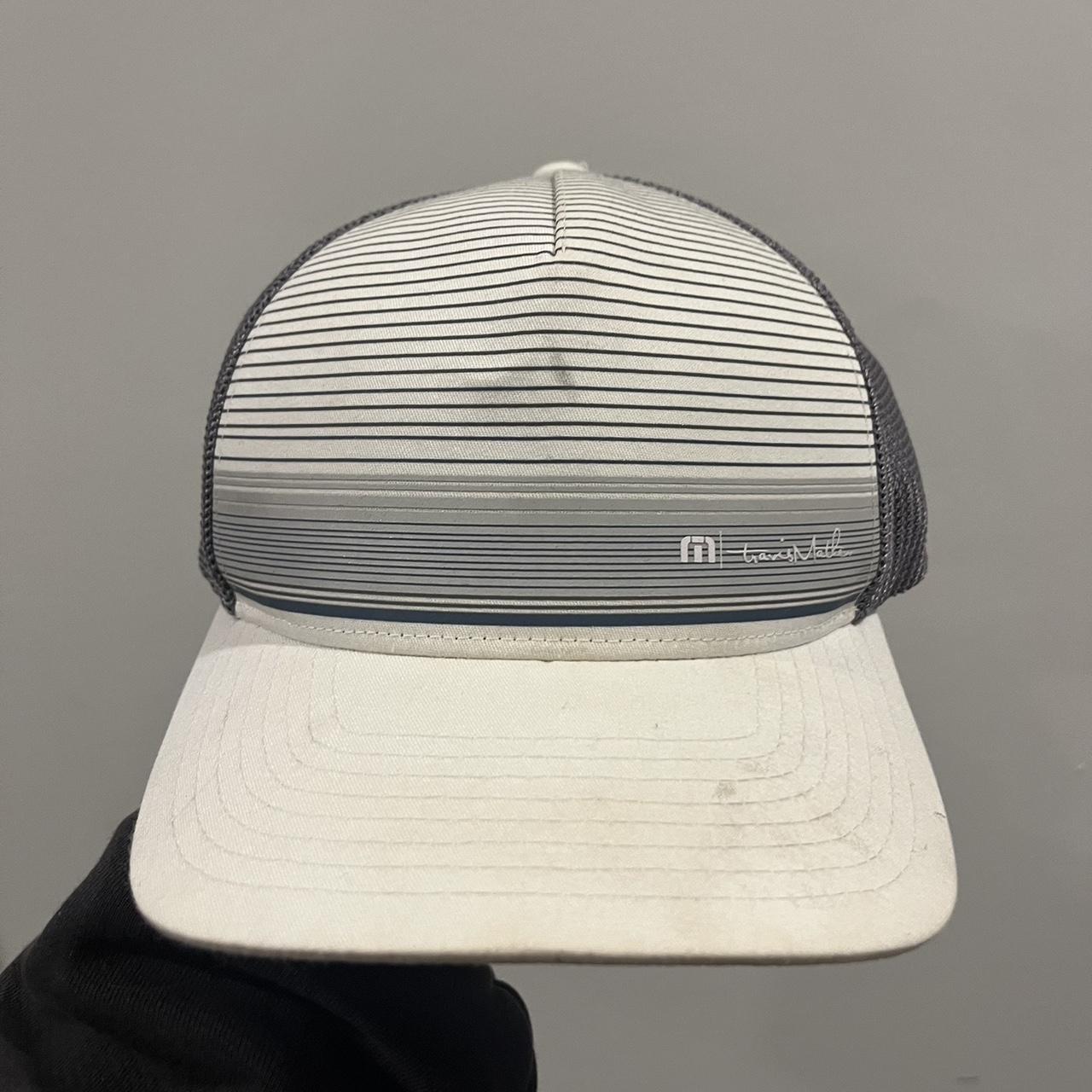 TravisMathew Men S Grey And White Hat Depop