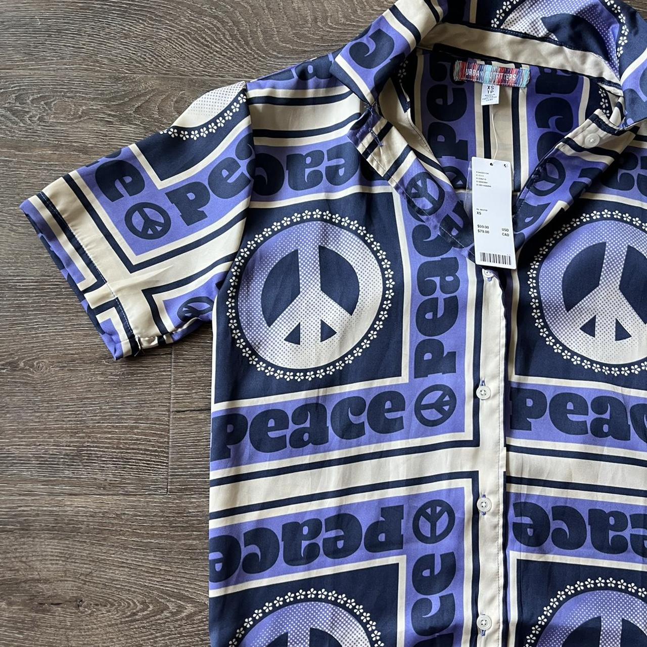 Urban Outfitters Peace Sign Zip Hoodie Size XS (fits - Depop