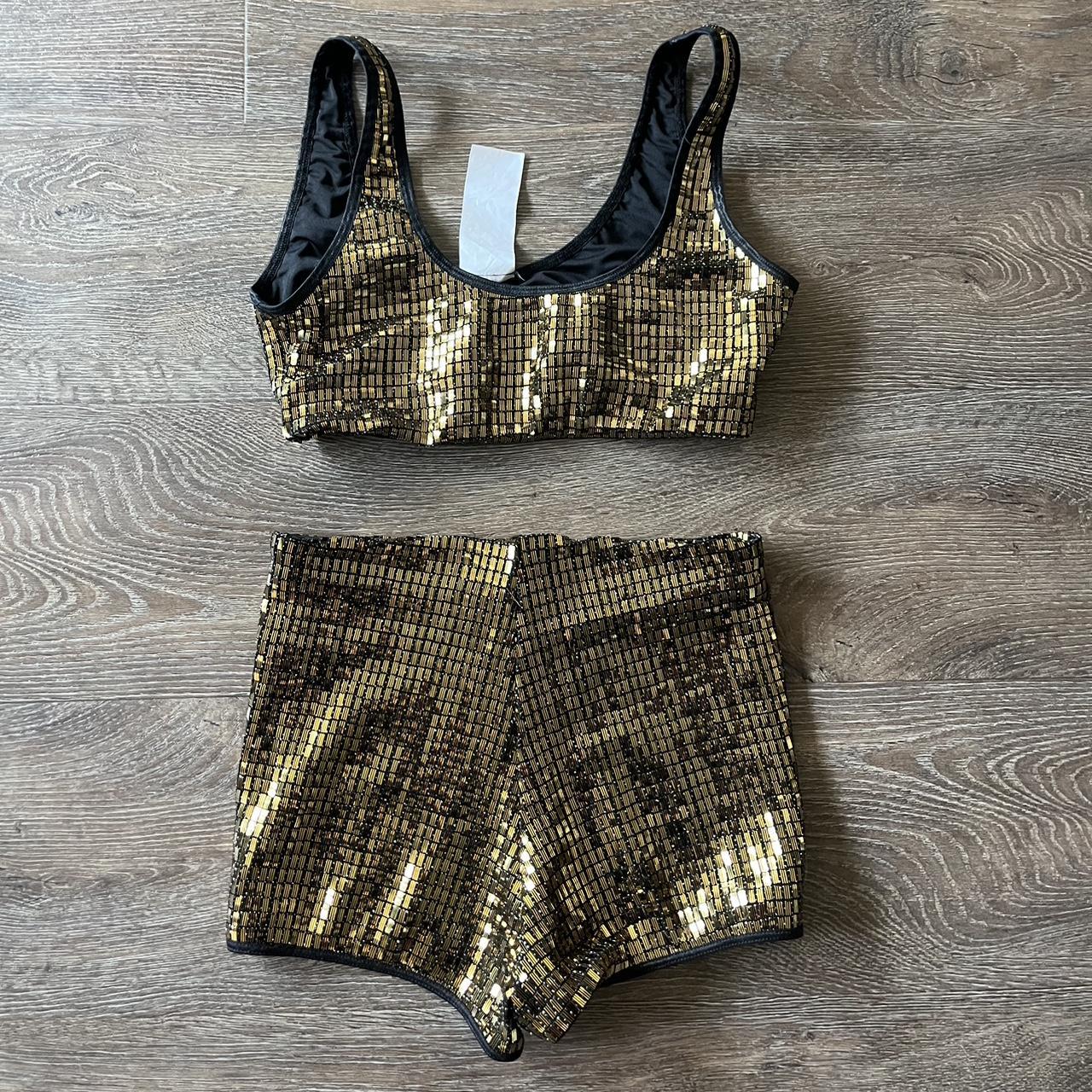 Kiki Riki Small Gold Swim Suit S Condition :... - Depop