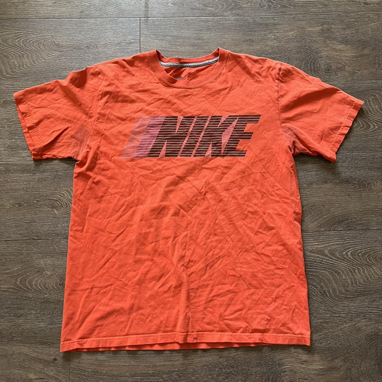 Nike Orange Center Logo Graphic Tee L... - Depop