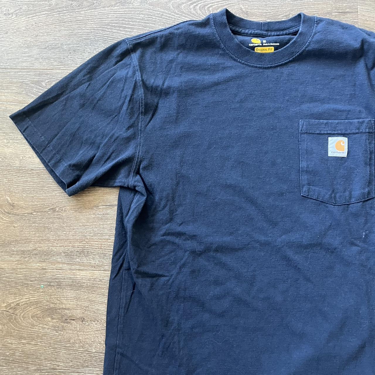 Carhartt Navy Original Fit Pocket Essentials Tee L... - Depop