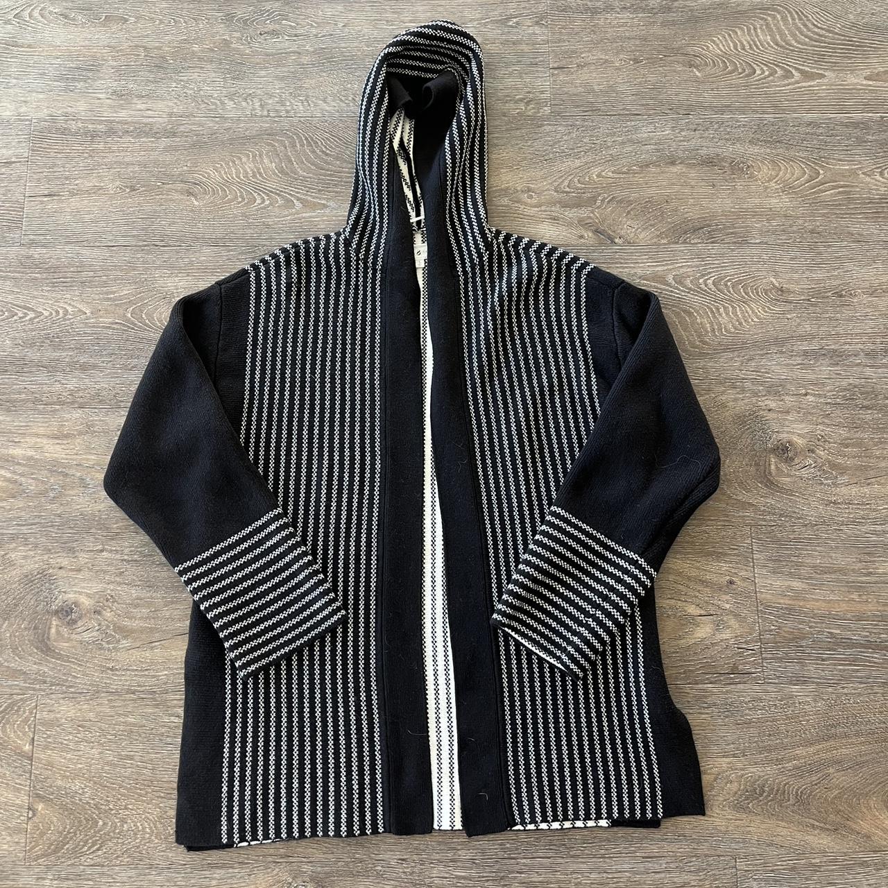 Lou & Grey Black & White Cardigan Sweater S... - Depop
