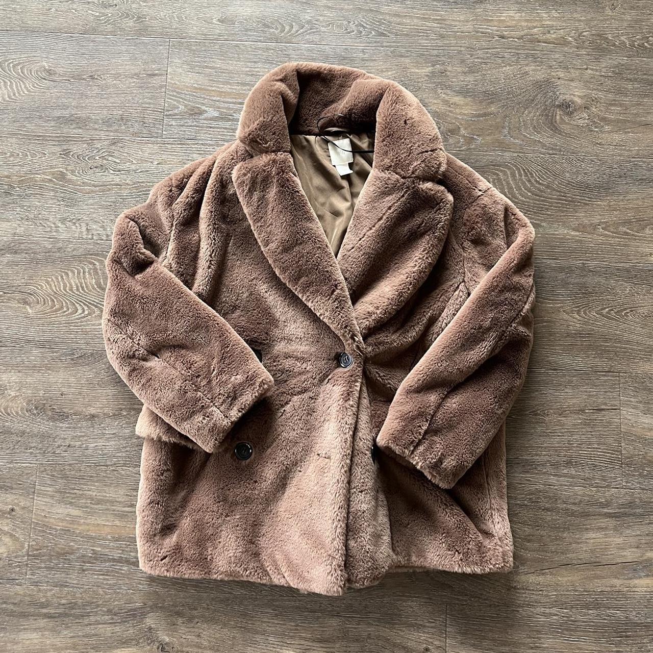 Women’s H&M Brown Puffer Coat Jacket M... Depop