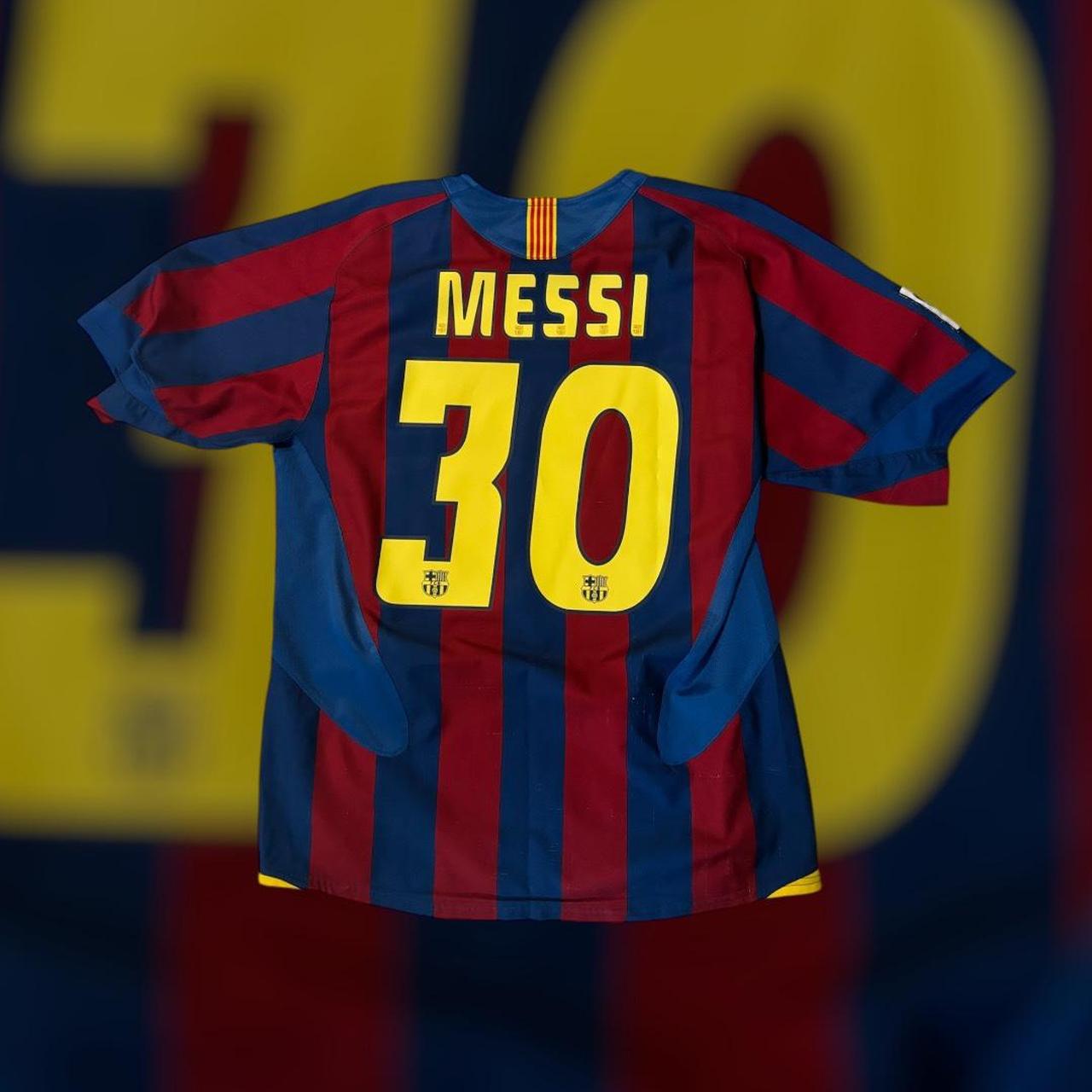 FC Barcelona 05-06 #30 Leo MESSI Nike Soccer Jersey Neon L Men’s Size outlet Retro