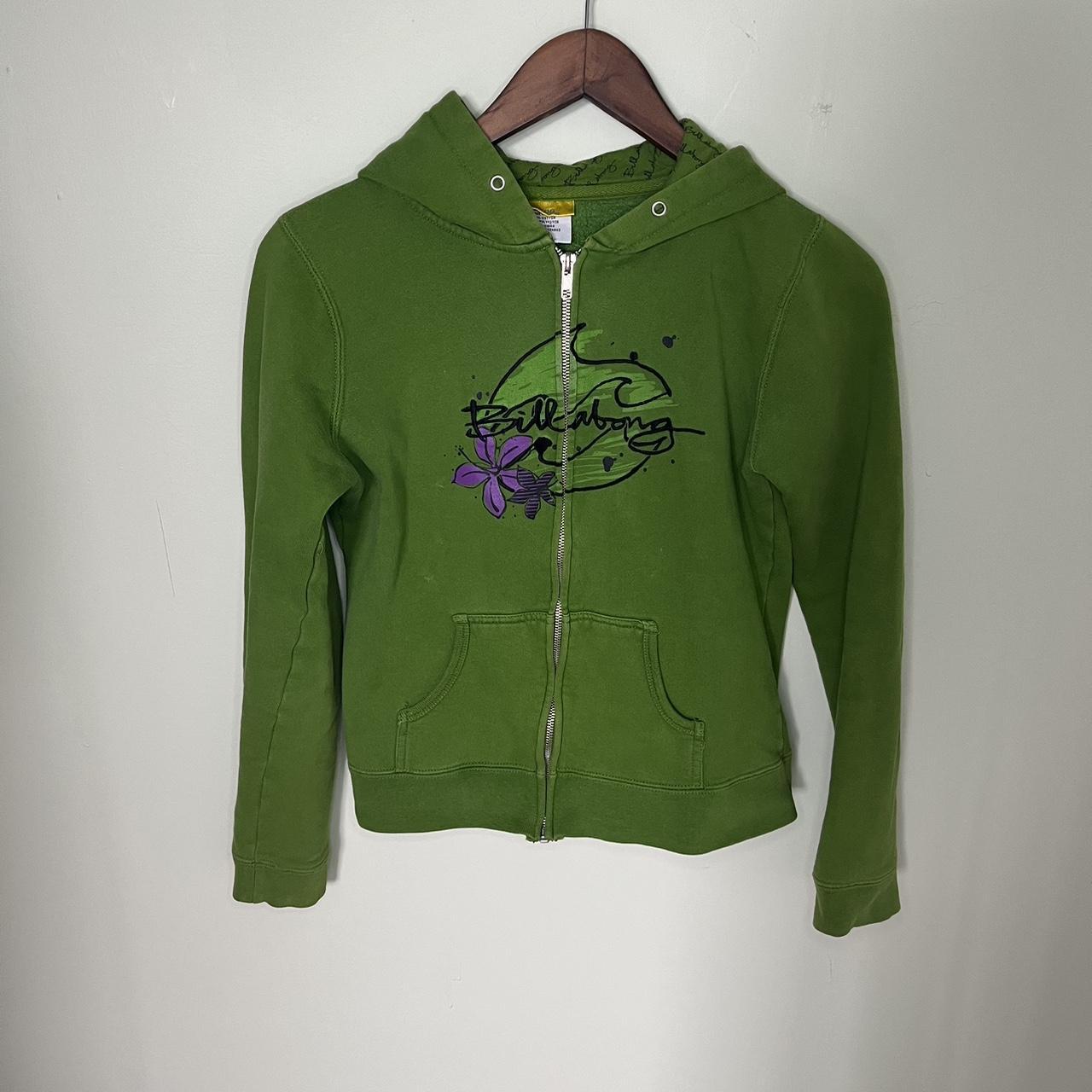 Billabong Women's Green and Purple Sweatshirt | Depop