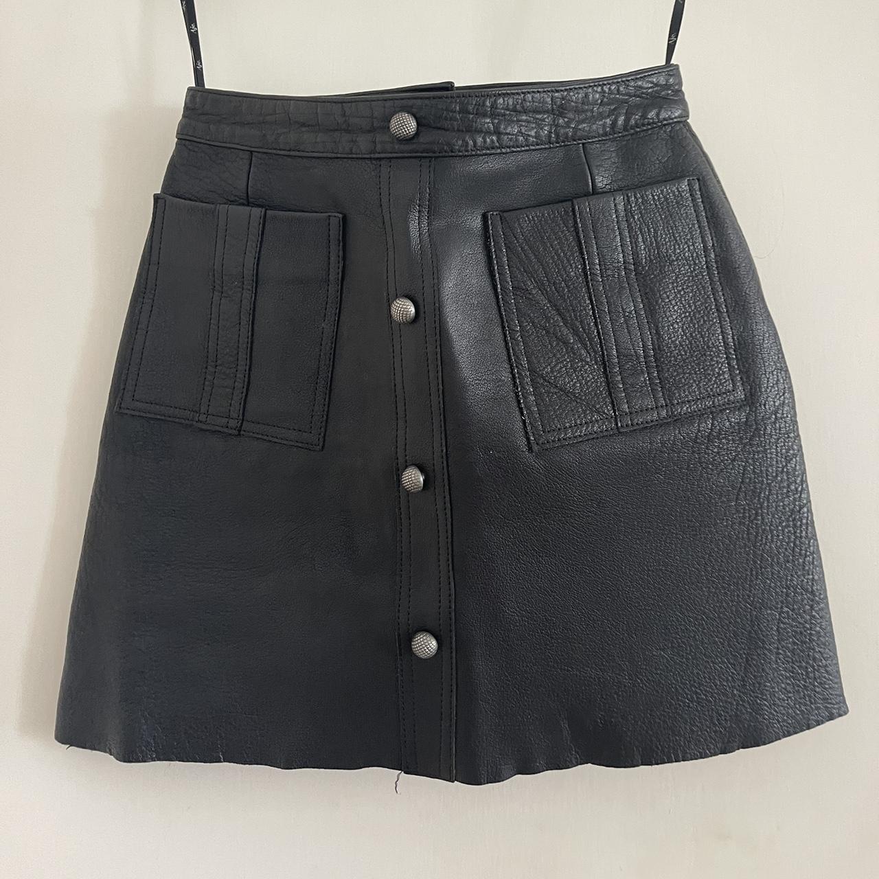 AJE Shrimpton Mini Leather Skirt Black Size 8. In... - Depop